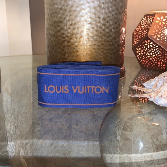 Vintage LOUIS VUITTON LV Blue & Brown Ribbon France - Picture 1 of 3